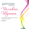 Диплом за успешную, профессиональную работу, с присвоением статуса "Агент".